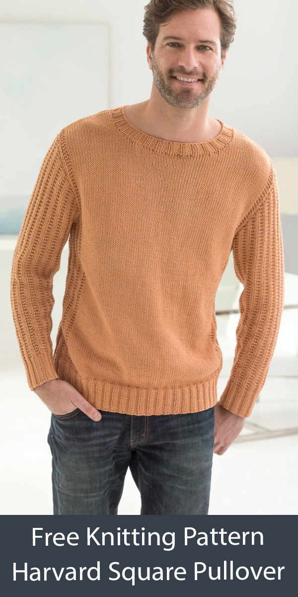 Free Sweater Knitting Pattern Harvard Square Pullover