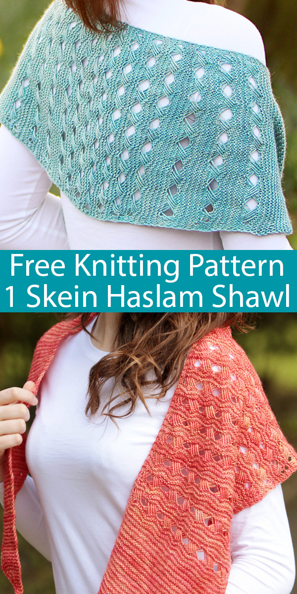 Free Knitting Pattern for One Skein Haslam Shawl
