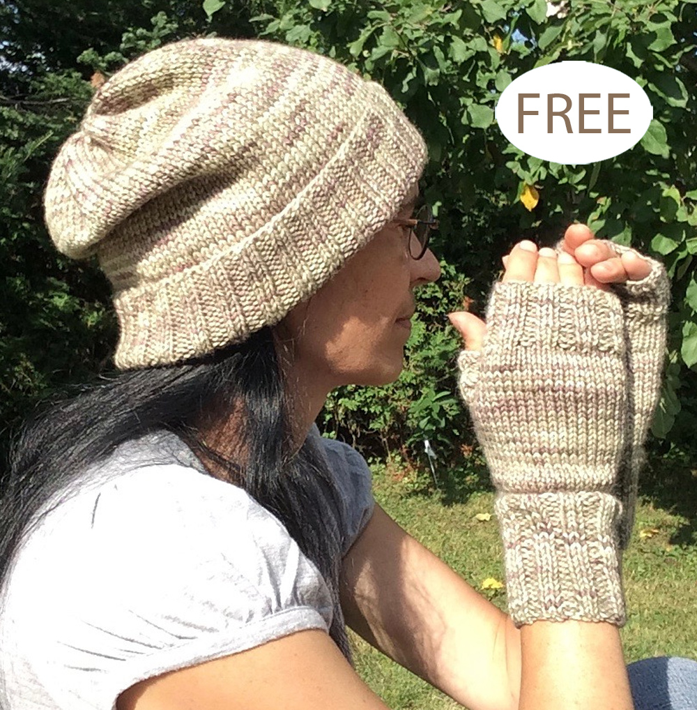 Free Hat and Fingerless Gloves Knitting Pattern