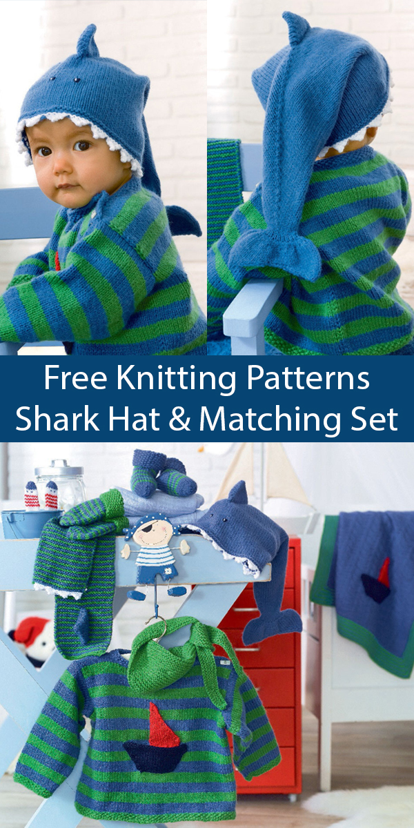 Baby Shark Hat Free Knitting Pattern With Matching Sweater, Blanket, More