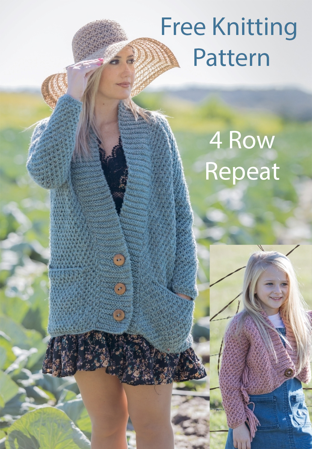 Free Knitting Pattern 4 Row Hatchet Cardigan