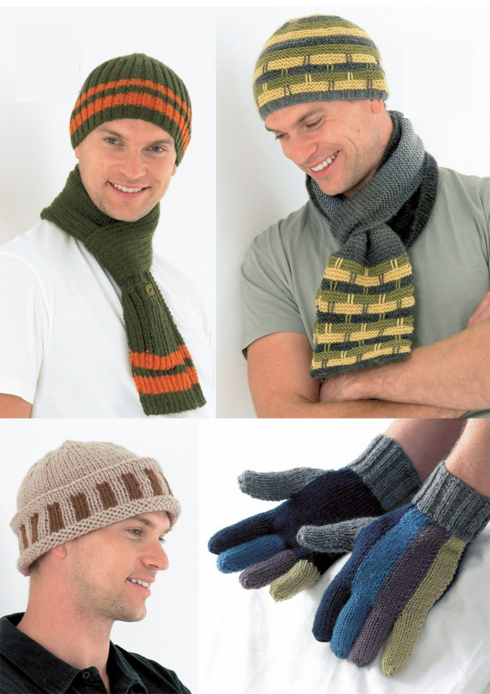 Free Striped Hats, Scarves and Gloves Knitting Patterns