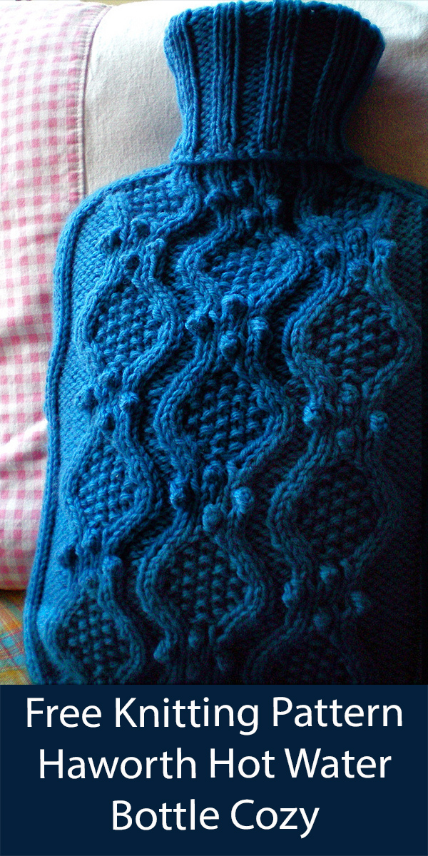 Free Hot Water Bottle Cozy Knitting Pattern Haworth Cable Cover