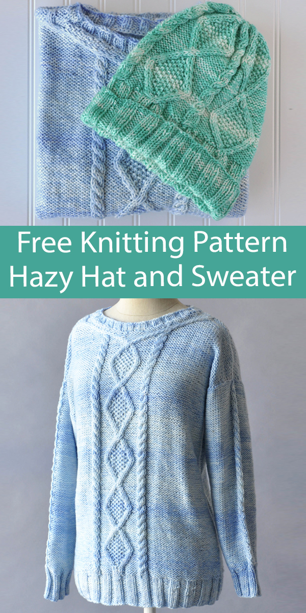 Free Sweater Set Knitting Patterns Hazy Hat and Sweater