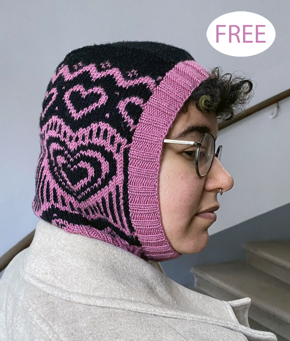 Free Heart Balaclava Knitting Pattern