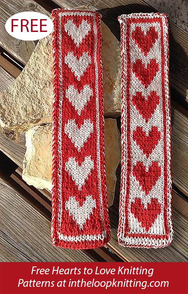 Free Heart Bookmark Knitting Pattern
