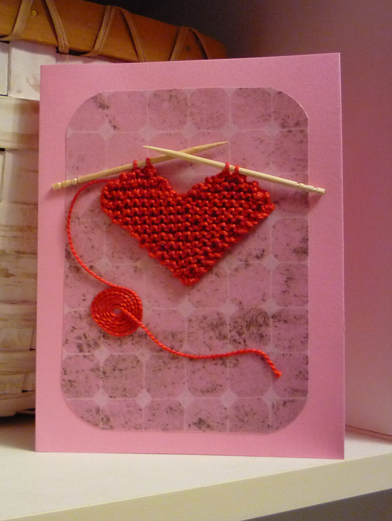 Free Knitting Pattern for Heart Card