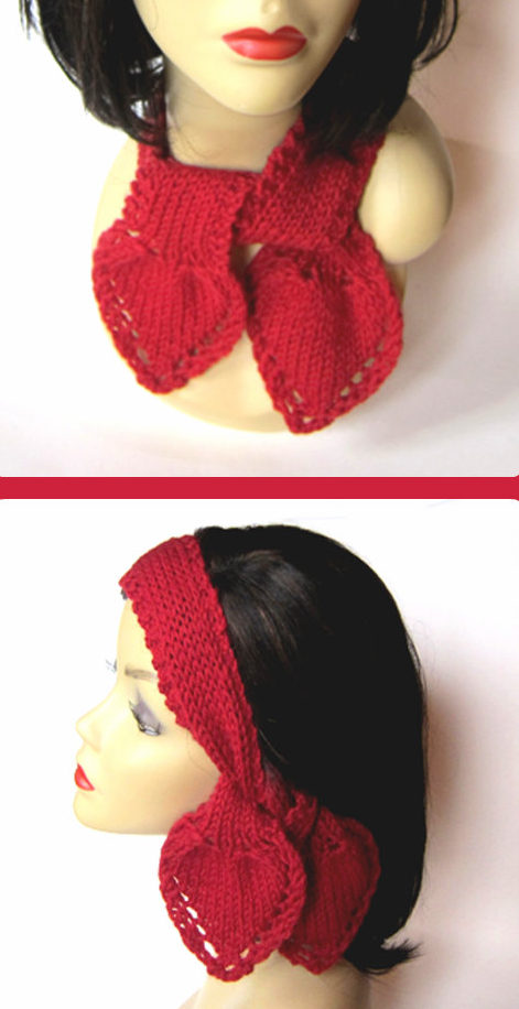 Knitting Pattern for Heart Headband / Scarf