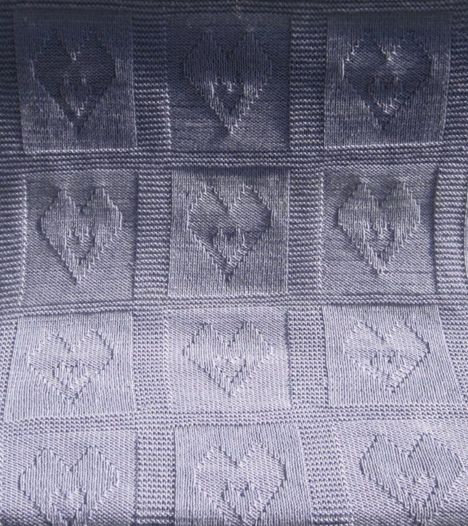 Knitting Pattern for Easy Heart in Heart Baby Blanket