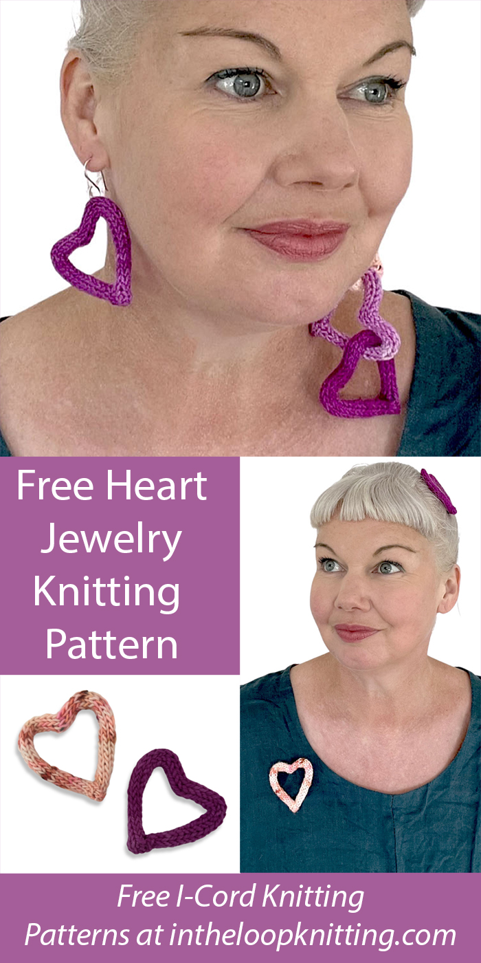 Free Heart Knitting Pattern Heart of Yarn Earrings