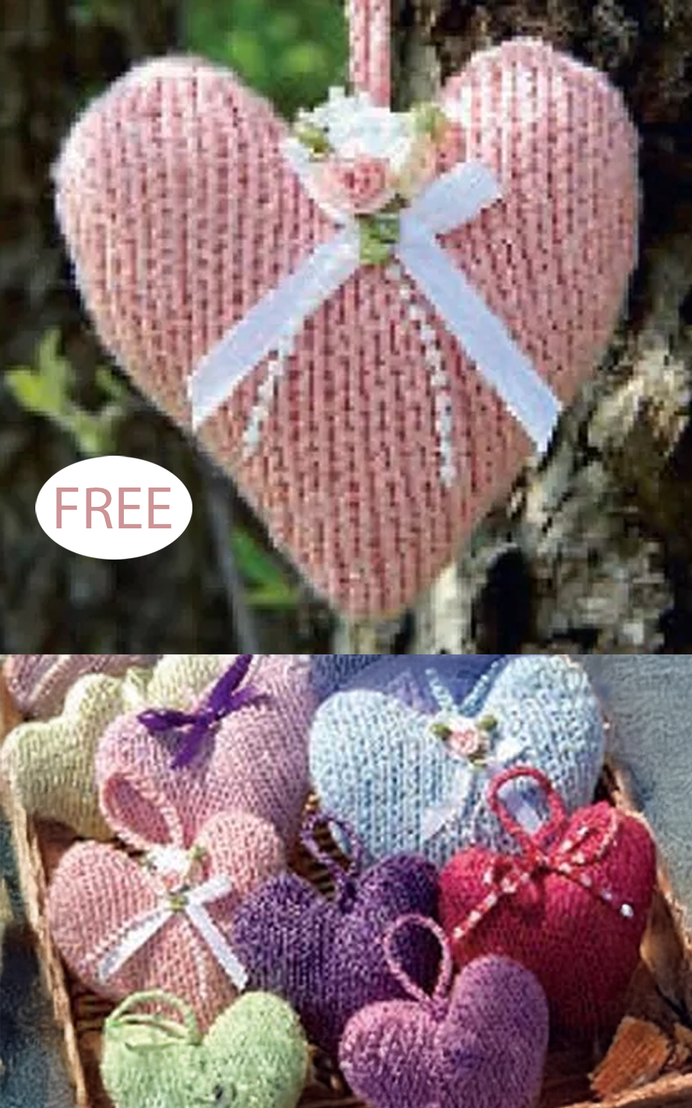 Valentine's Day heart knitting pattern.