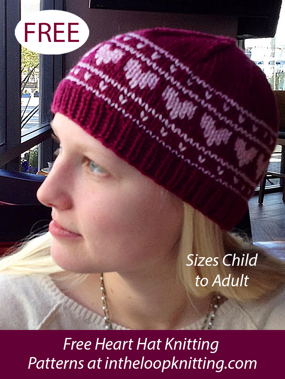 Free Hearts On Repeat Hat Knitting Pattern