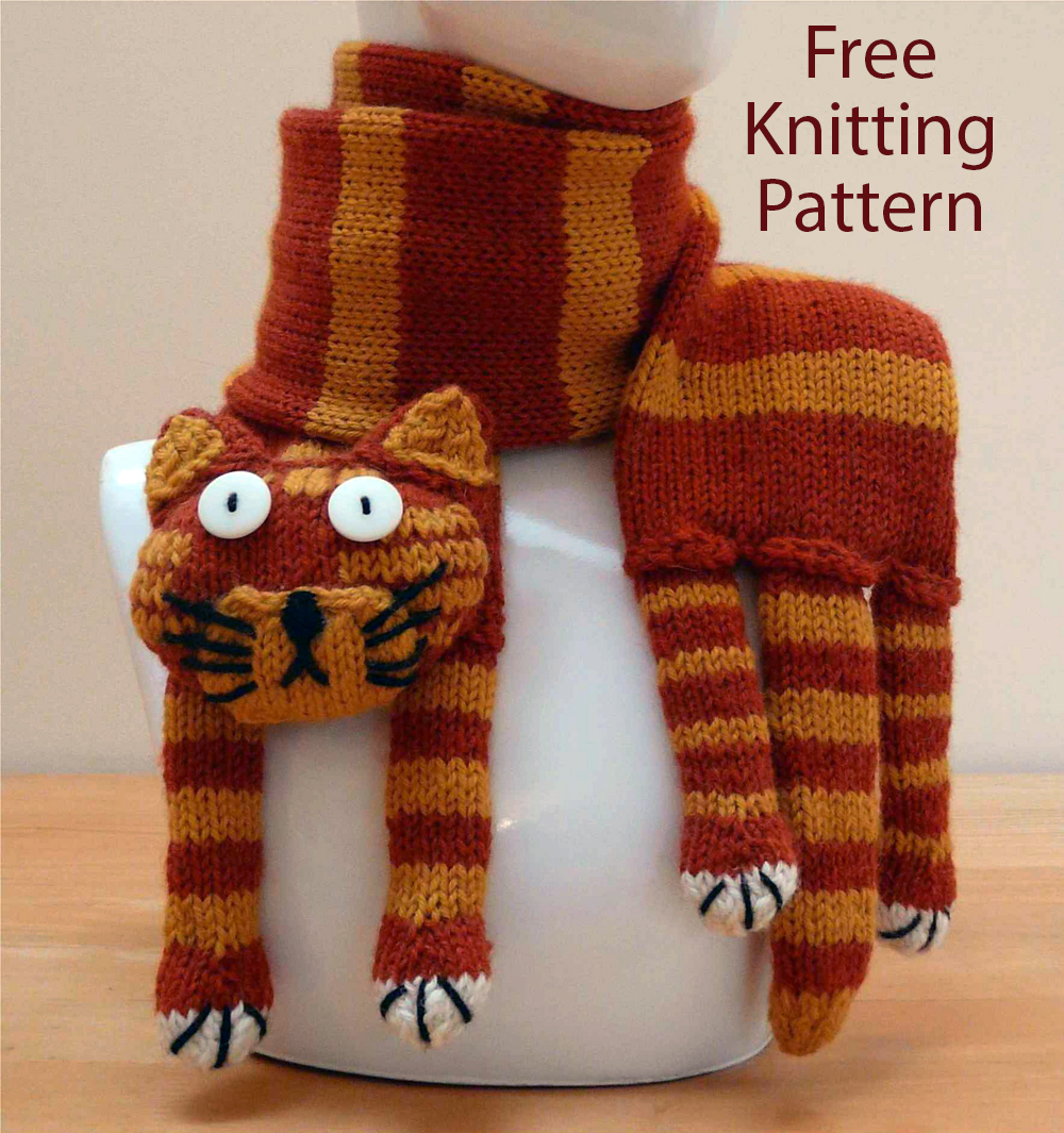 Hector Cat Scarf Free Knitting Pattern