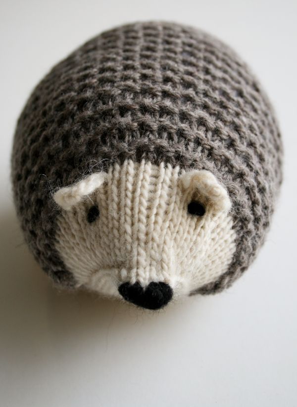 Free knitting pattern for hedgehog softie toy and more wild animal knitting patterns