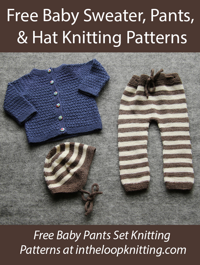 Free Baby Set Knitting Pattern Heim Cardigan, Pants, Hat