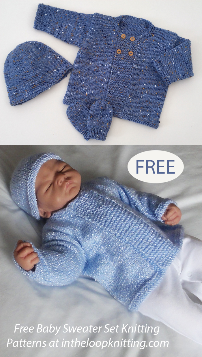 Free Hello Baby Cardigan Set Knitting Pattern
