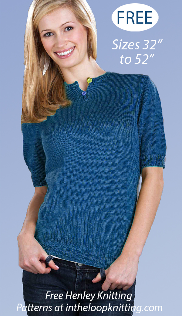 Free Henley T-Shirt Knitting Pattern 