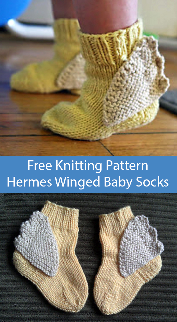 Free Knitting Pattern for Hermes Winged Baby Socks