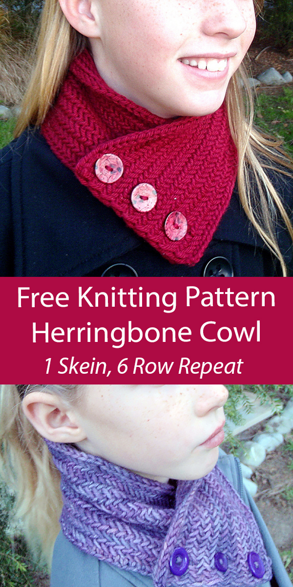 Free Knitting Pattern Herringbone Cowl