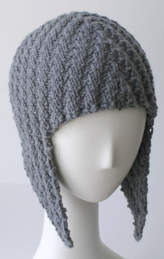 Knitting Pattern for Herringbone Rib Aviator Hat