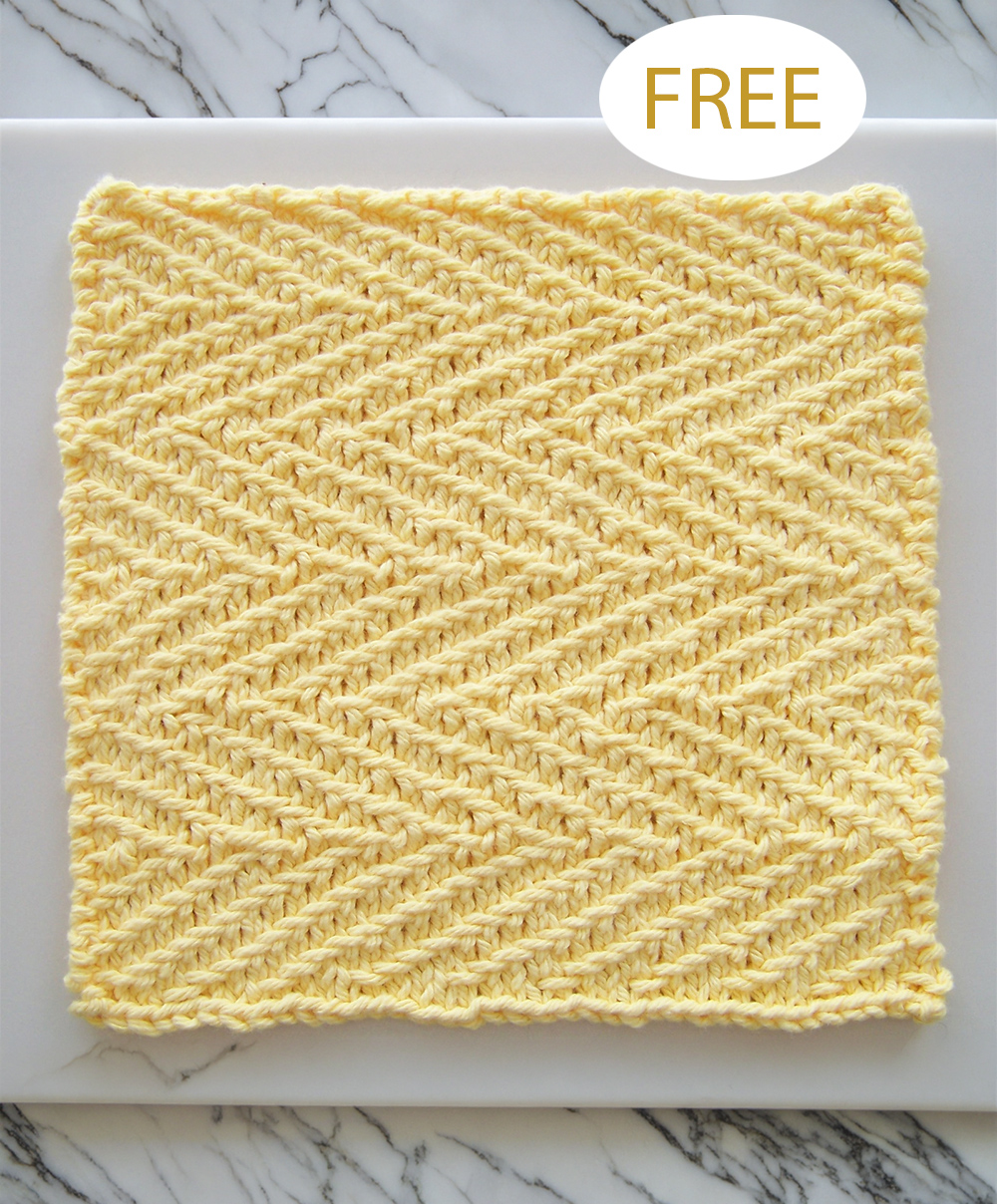Free Herringbone Linen Dishcloth Knitting Pattern 