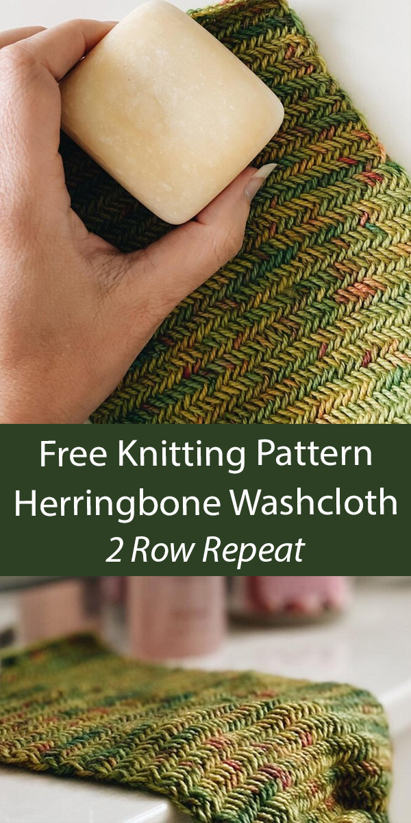 Free Dishcloth Knitting Pattern Herringbone Washcloth