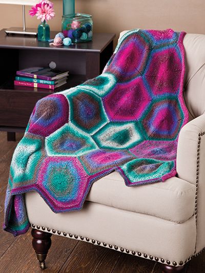 Free knitting pattern for Hexagon Afghan