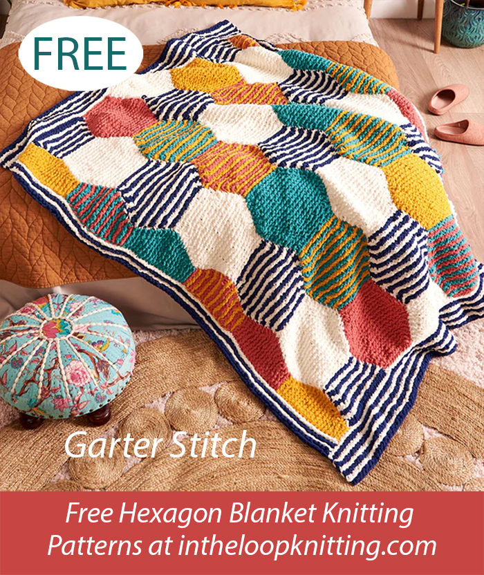 Free Hexagon Harmony Quilt Knit Blanket Knitting Pattern