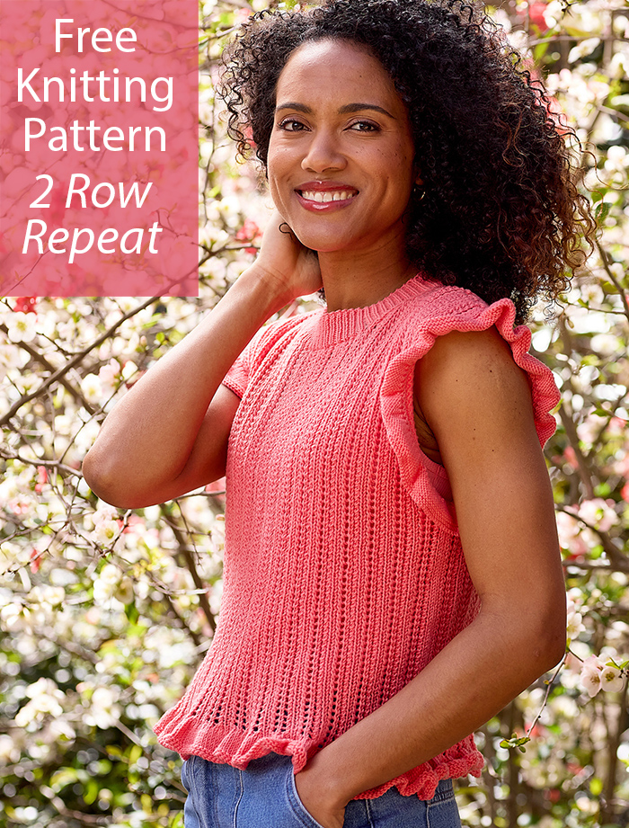 Knitting Pattern Hibiscus Ruffled Top