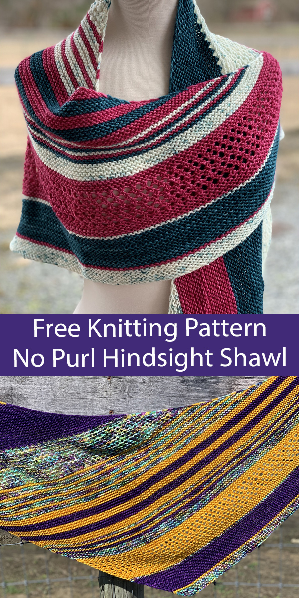 Free Easy Shawl Knitting Pattern Hindsight Shawl