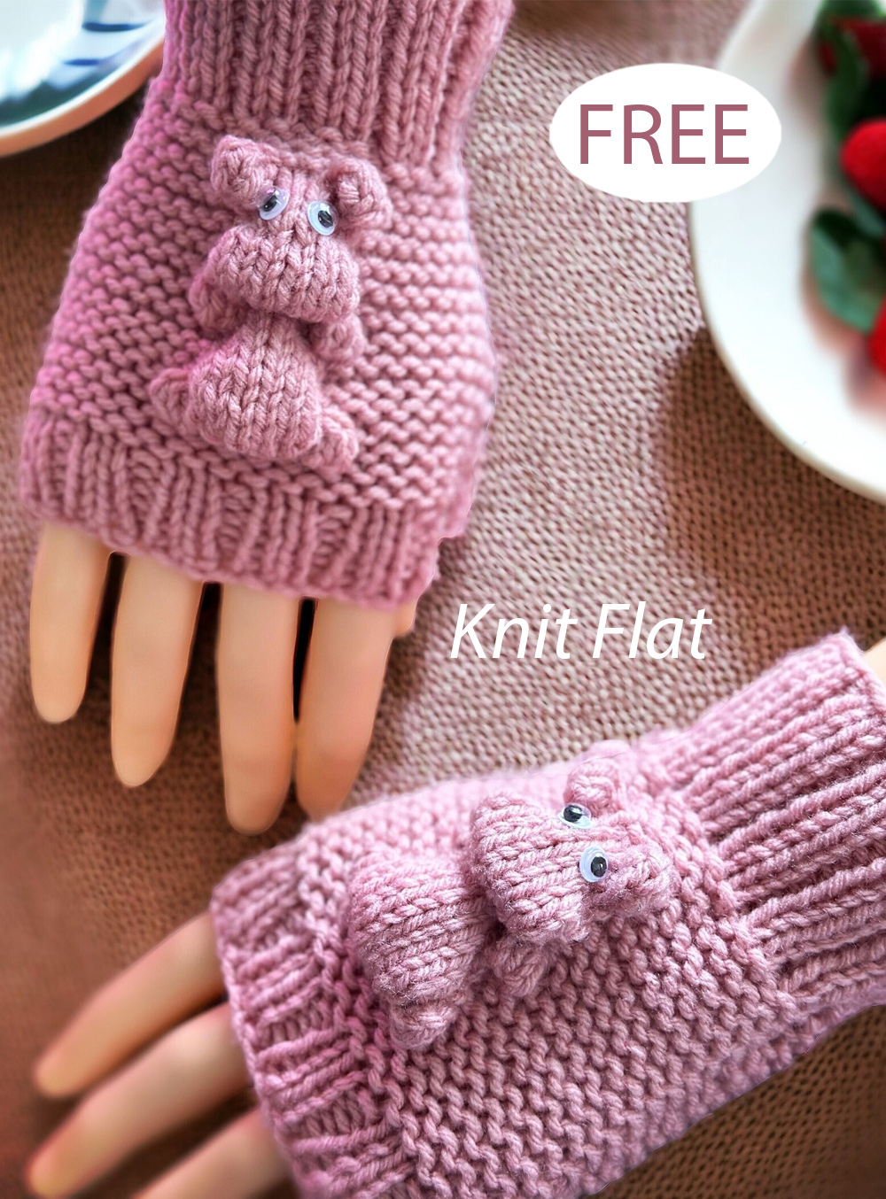 Free Knitting Pattern Hippo Fingerless Gloves