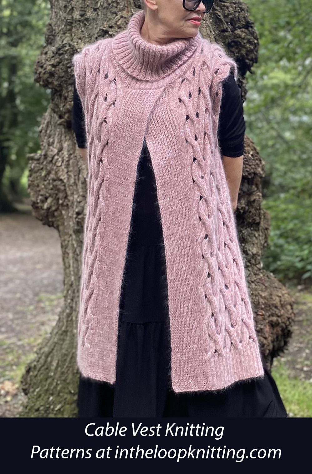 Holey Cable Vest  Knitting Pattern