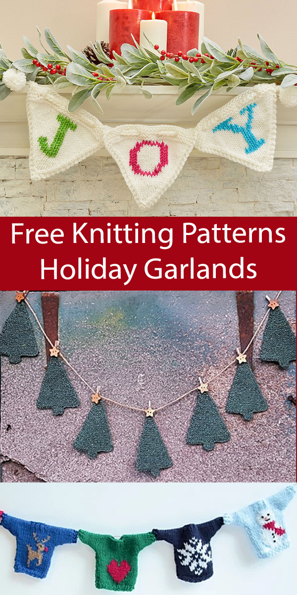 Free Christmas Garland Knitting Patterns Holiday Bunting and Banners