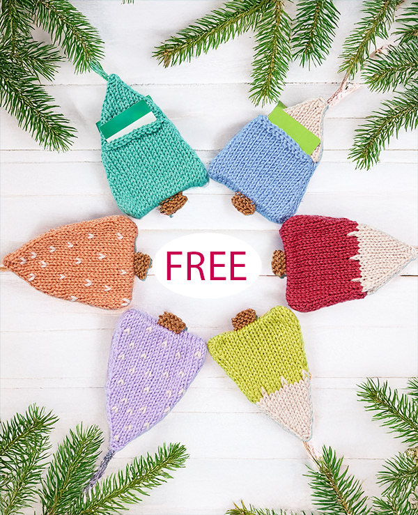 Free Christmas Holly Jolly Gift Pocket Knitting Pattern Gift Wrap