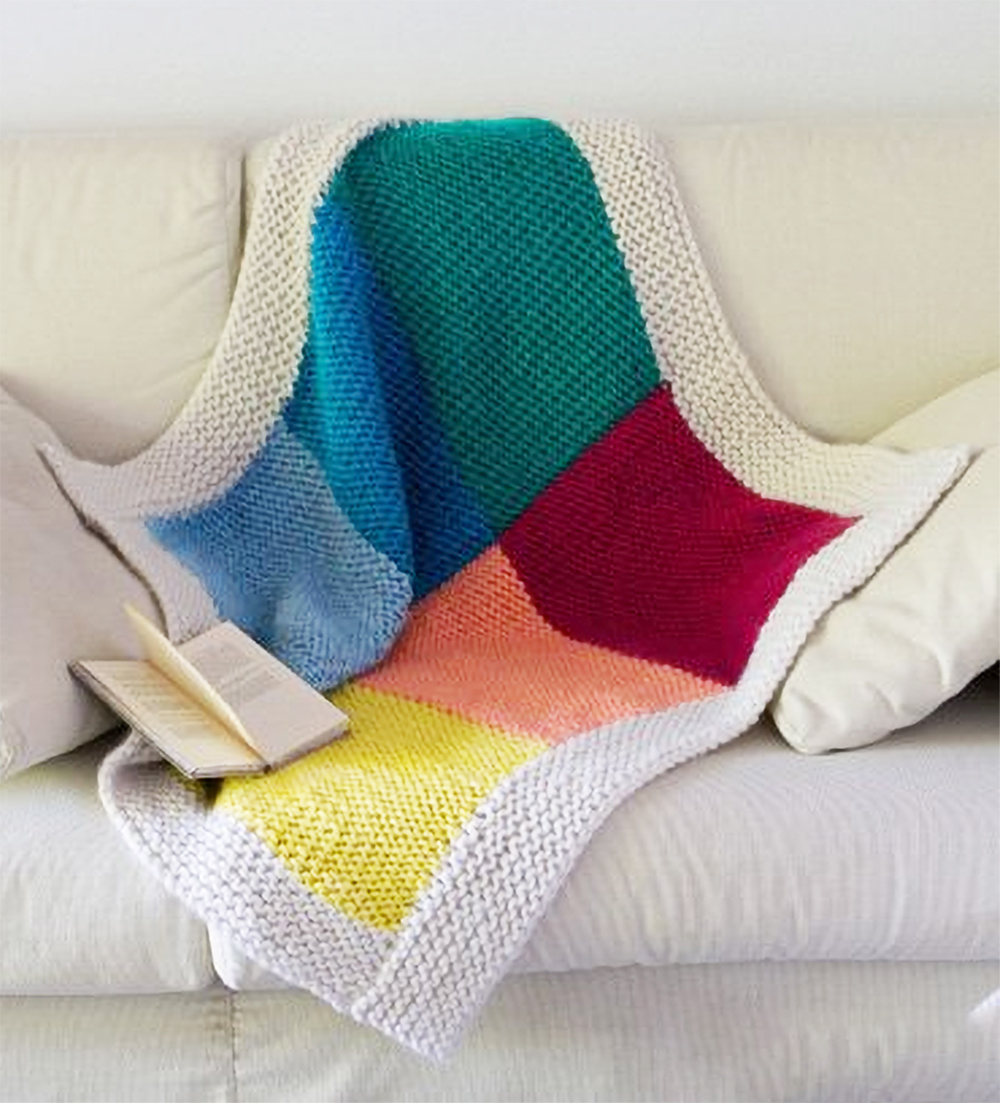 Free Knitting Pattern Patchwork Blanket