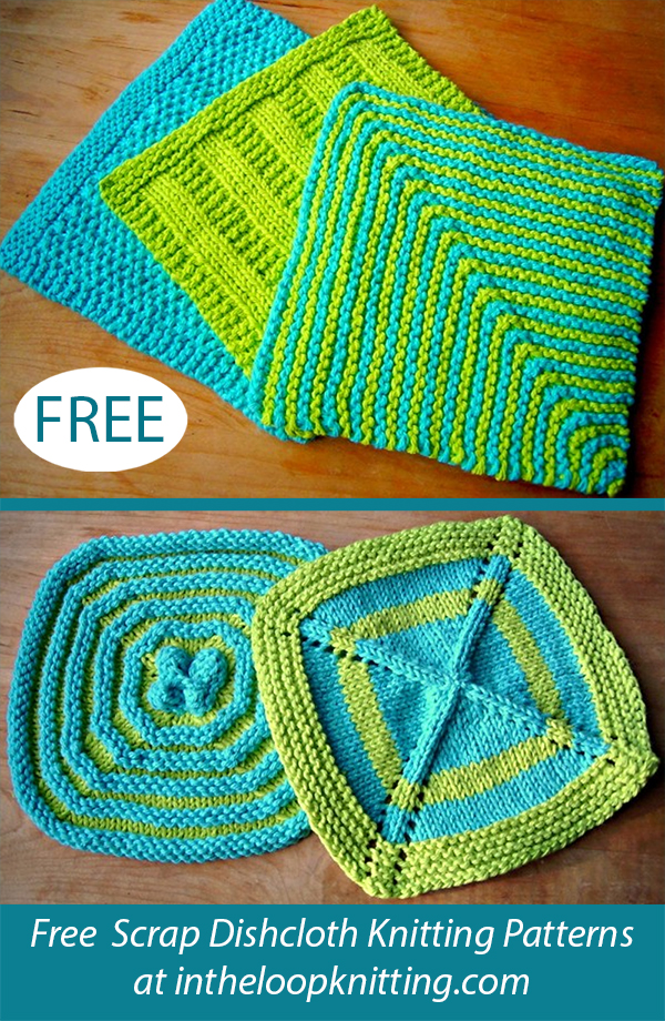 Free Stashbuster Stripe Dishcloths Knitting Pattern Scrap Yarn