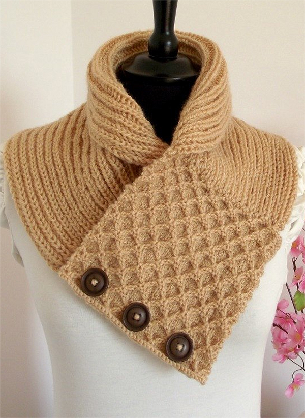 Knitting Pattern for Honey Waffle Cowl