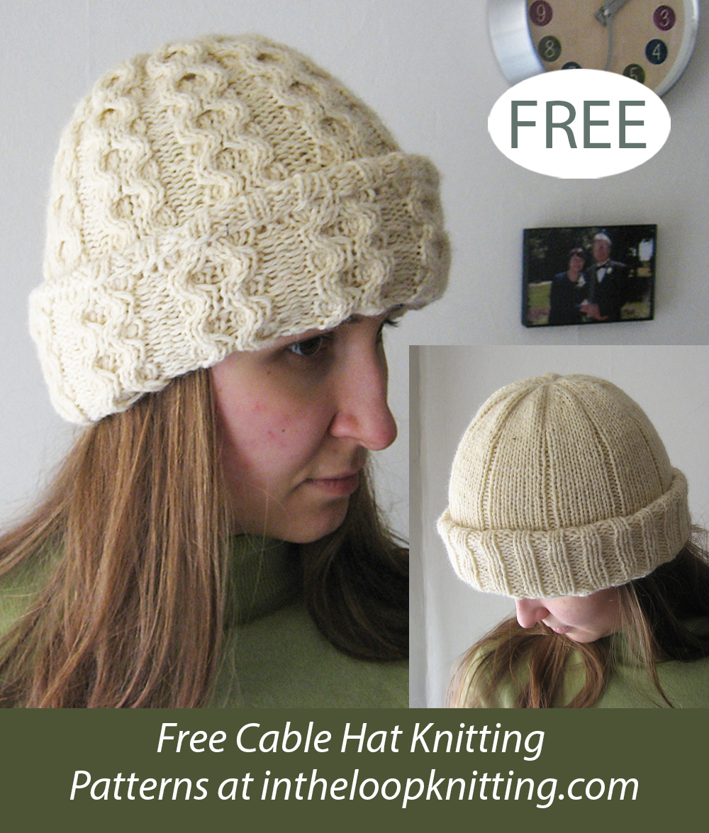 Free Honeycomb Cable Reversible Hat Knitting Pattern