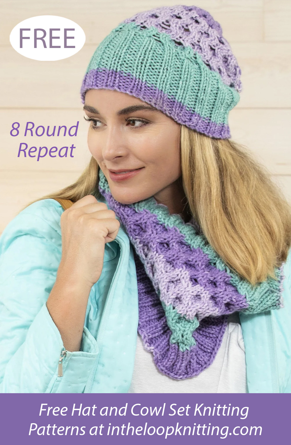 Free Honeycomb Knit Hat and Cowl Knitting Pattern