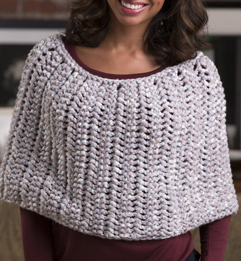 Free Knitting Pattern for Honeycomb Poncho