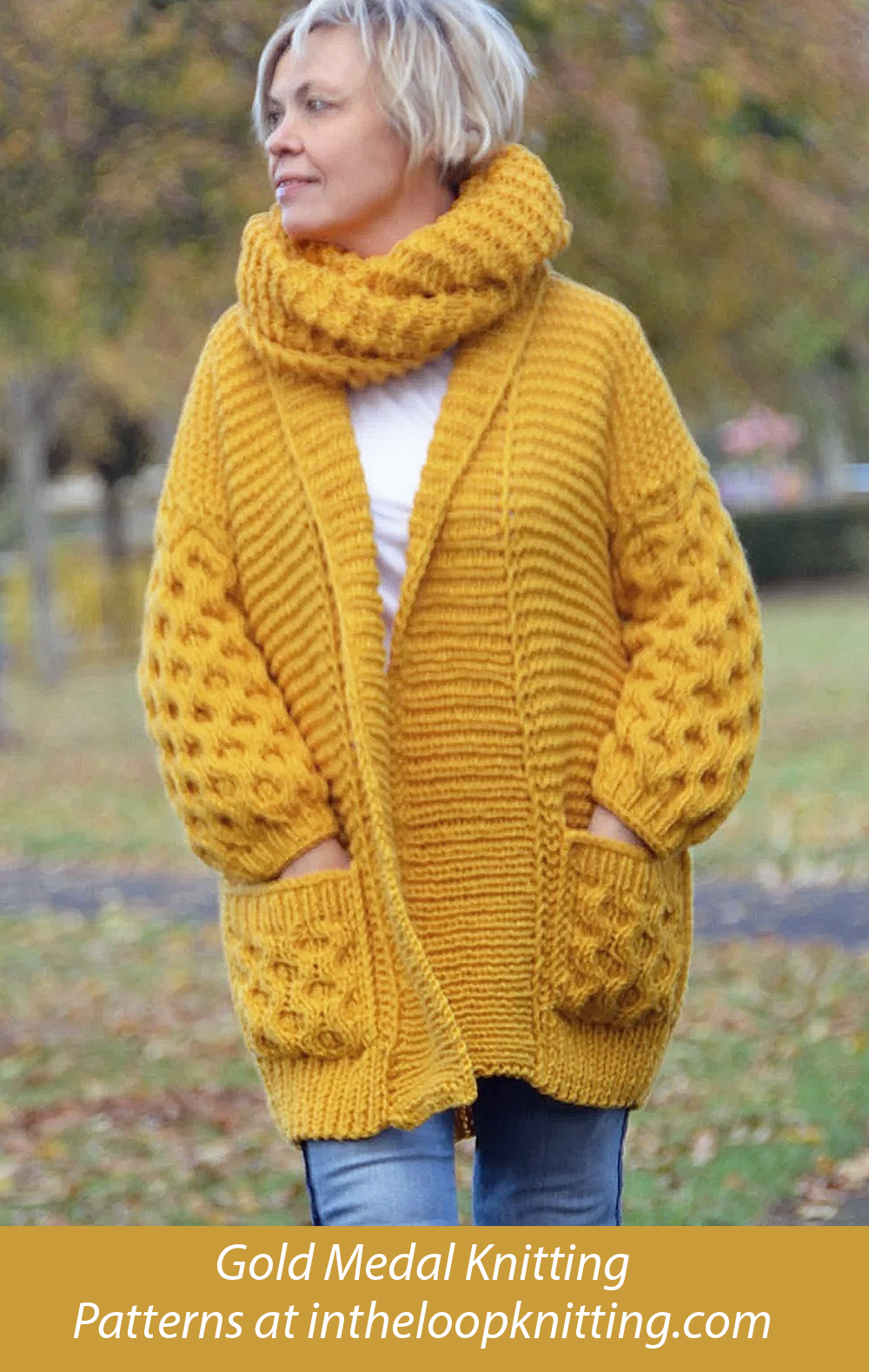 Honeycomb Sleeve Cardigan Knitting Pattern