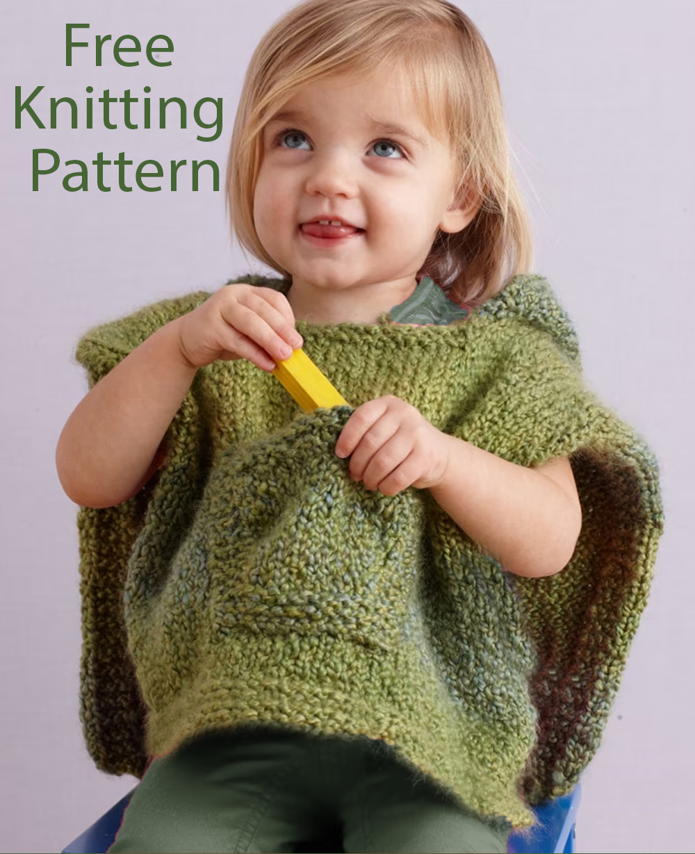 Free Hooded Baby Poncho Knitting Pattern