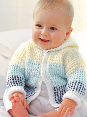 Hooded Cardigan for Baby Free Knitting Pattern