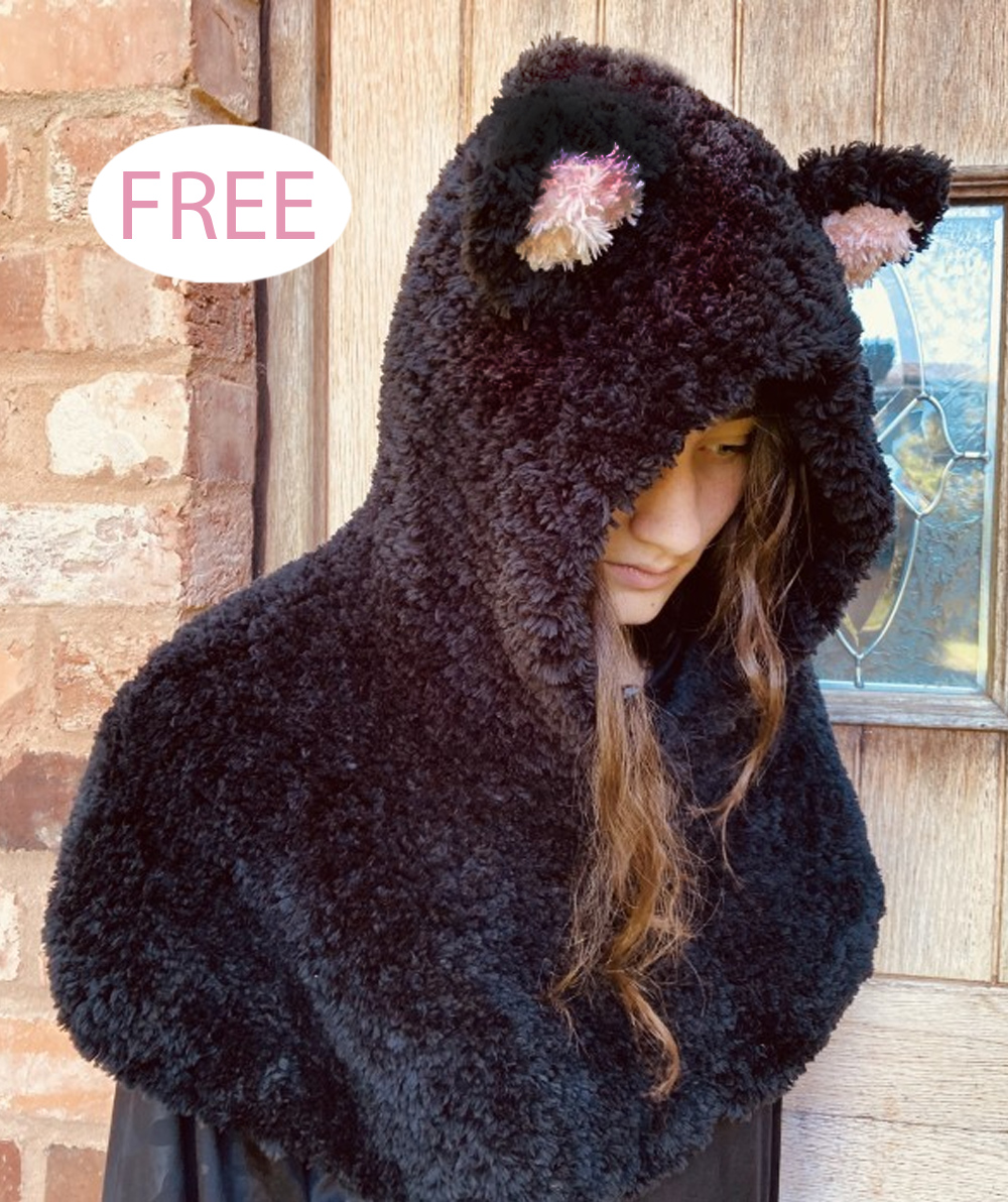 Free Hooded Cat Cape Knitting Pattern