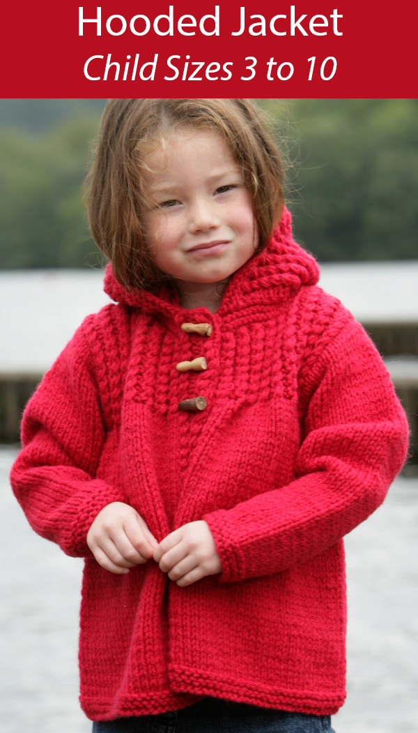 Child Jacket Knitting Pattern for Hooded Jacket