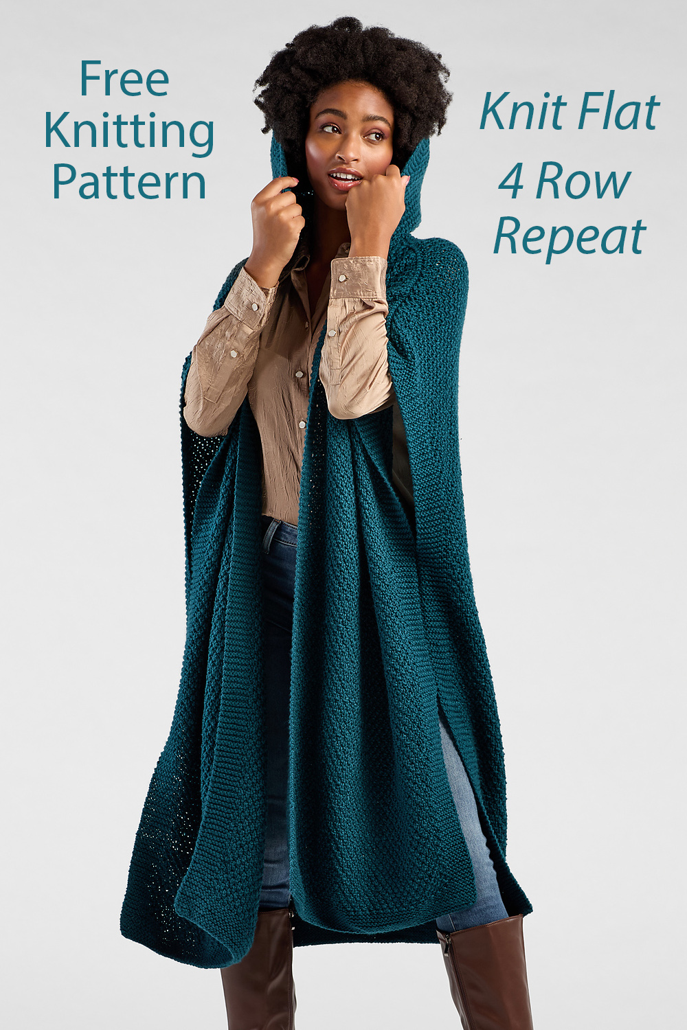 Free Easy Hooded Twilight Wrap Cardigan Knitting Pattern