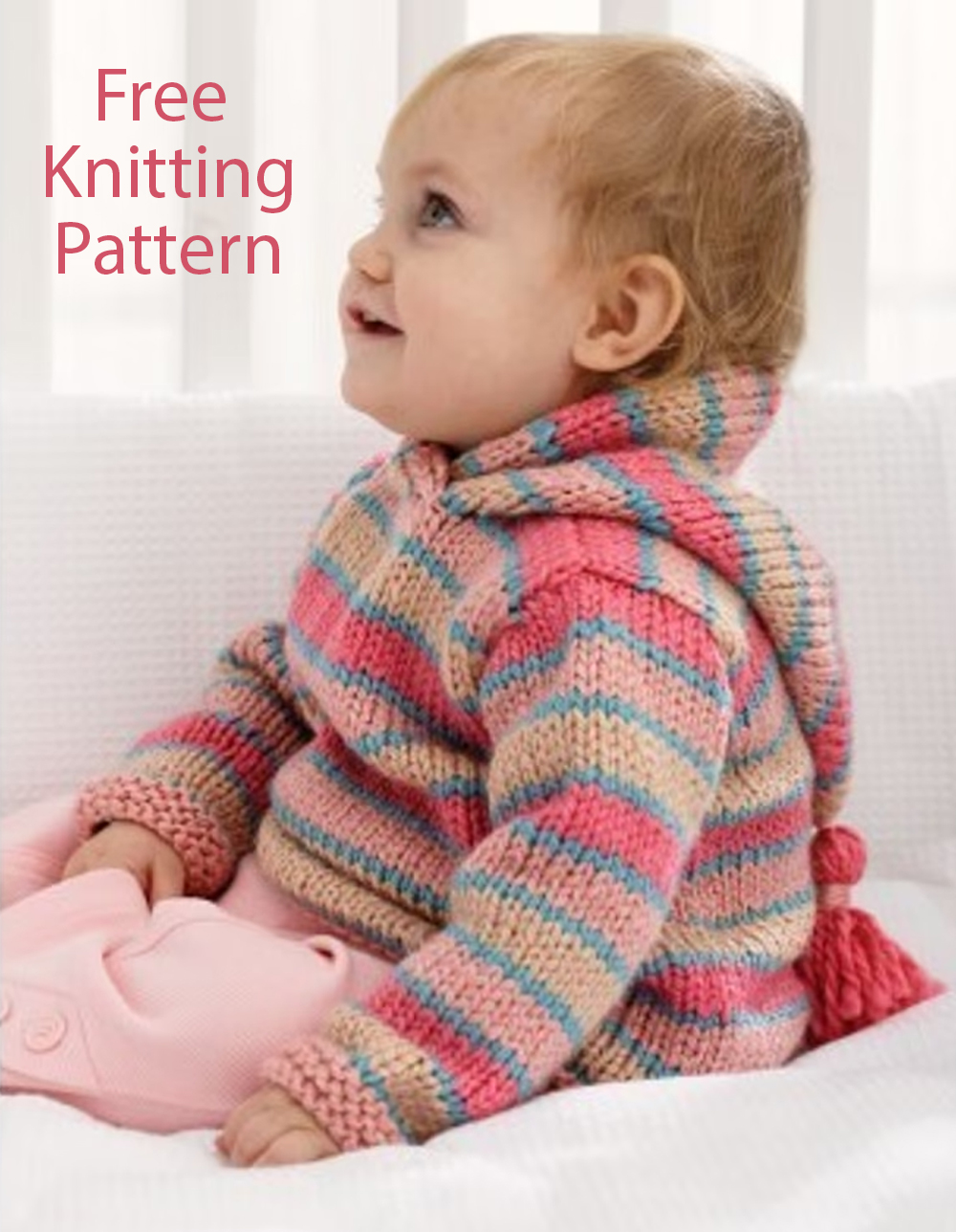 Free Knitting Pattern for Striped Hoodie