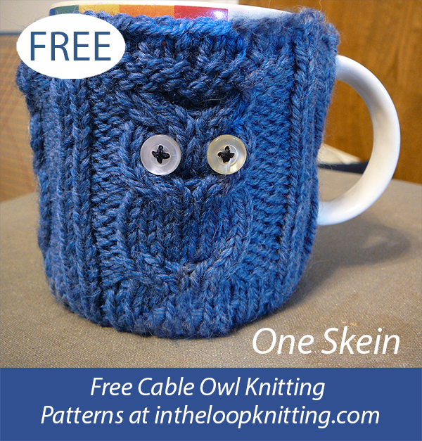 Hoot Coffee Owl Mug Cozy Free Knitting Pattern