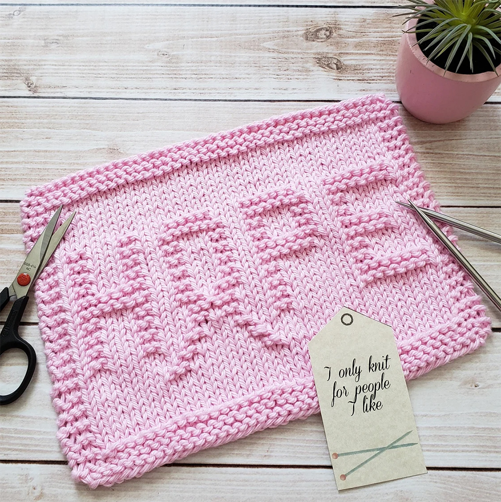 Hope Knit Dishcloth Knitting Pattern 