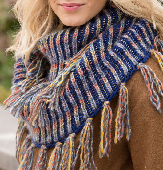 Free Knitting Pattern for Horizon Brioche Cowl